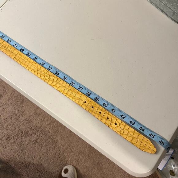 Martin Dingman Yellow Alligator Full Grain Leather USA Made Belt Size Large/XL - Picture 8 of 12